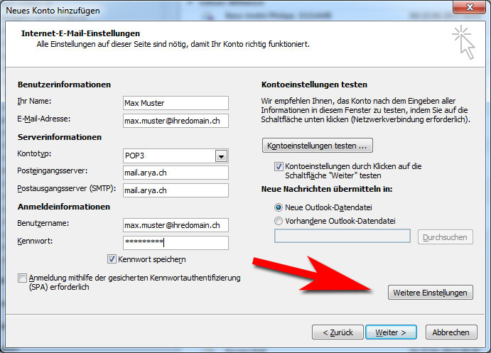 E-Mail-Konto In Outlook™ 2010 Einrichten